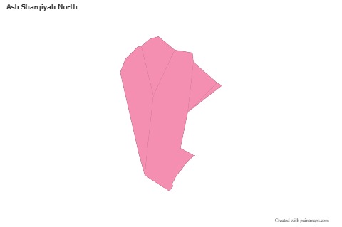 Ash Sharqiyah North için Örnek Haritalar (pembe,anahat)