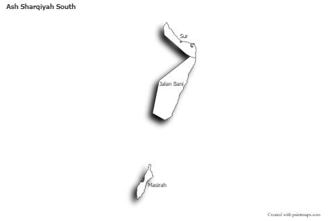 Contoh Peta untuk Ash Sharqiyah South (hitam-putih,bayangan)