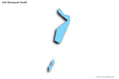 Contoh Peta untuk Ash Sharqiyah South (biru,garis luar,bayangan)