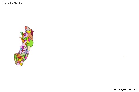 Mapas de muestra para Espírito Santo (coloreado)