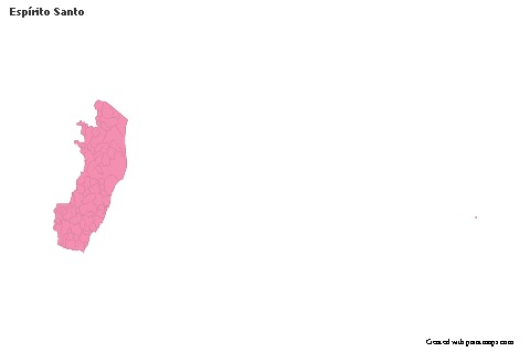 Mapas de muestra para Espírito Santo (rosa,contorno)