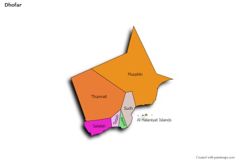 Sample Maps for Dhofar (colored,shadowy)