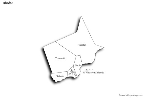 Sample Maps for Dhofar (black-white,shadowy)