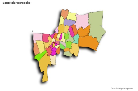 Sample Maps for Bangkok Metropolis (colored,shadowy)