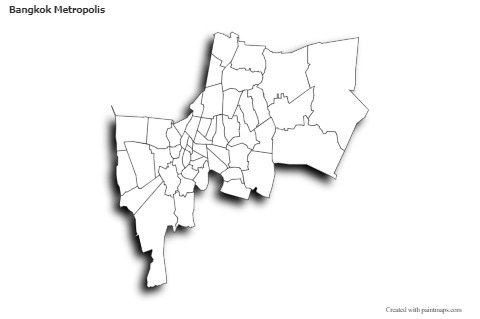 Sample Maps for Bangkok Metropolis (black-white,shadowy)