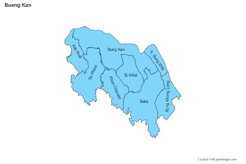 Mapas de muestra para Bueng Kan (azul,contorno,sombrío)