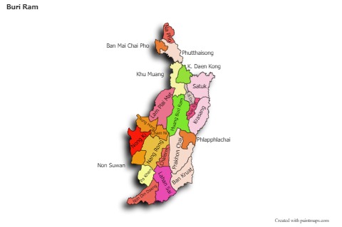 Mapas de muestra para Buri Ram (coloreado,sombrío)