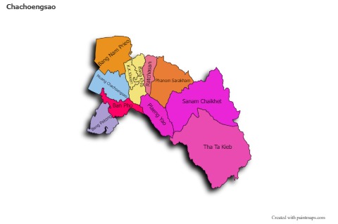 Mapas de muestra para Chachoengsao (coloreado,sombrío)