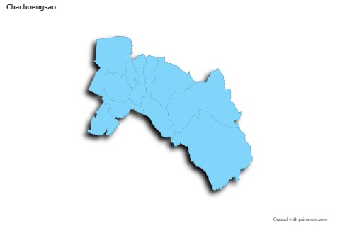 Mapas de muestra para Chachoengsao (azul,contorno,sombrío)