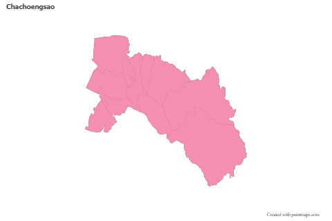 Mapas de muestra para Chachoengsao (rosa,contorno)