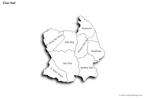 Sample Maps for Chai Nat (black-white,shadowy)