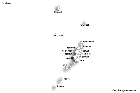 Sample Maps for Palau (black-white,shadowy)