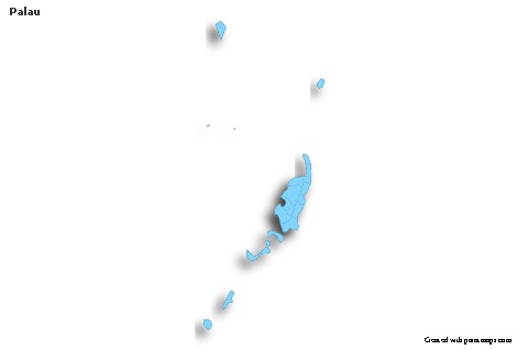 Sample Maps for Palau (blue,outline,shadowy)