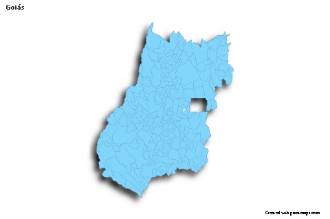 Goiás için Örnek Haritalar (mavi,anahat,gölgeli)