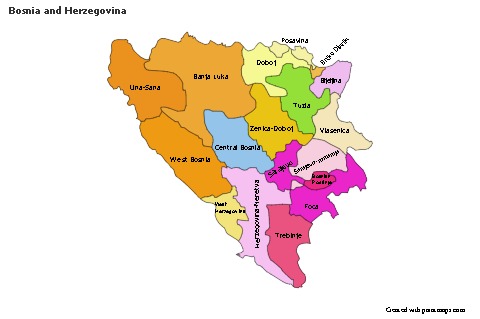 Sample Maps for Bosnia and Herzegovina (colored)