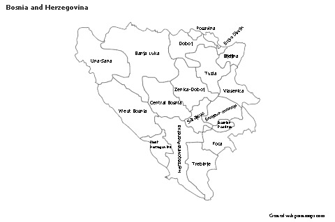 Sample Maps for Bosnia and Herzegovina (black-white)