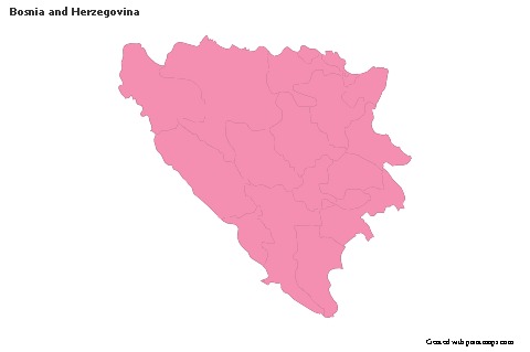 Sample Maps for Bosnia and Herzegovina (pink,outline)