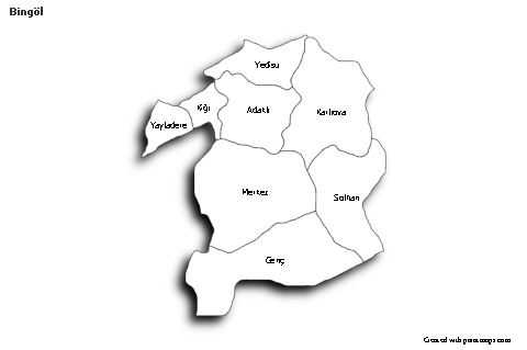 Sample Maps for Bingöl (black-white,shadowy)