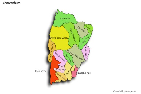 Sample Maps for Chaiyaphum (colored,shadowy)