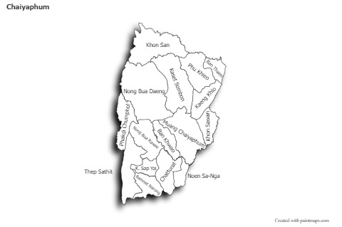 Sample Maps for Chaiyaphum (black-white,shadowy)