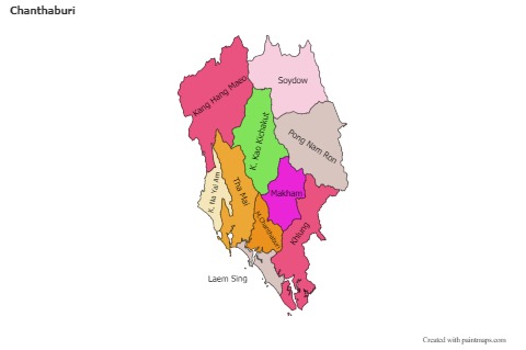 Mapas de muestra para Chanthaburi (coloreado)