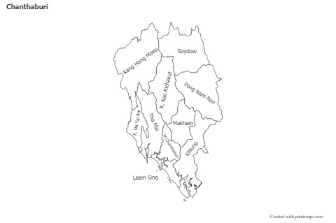 Mapas de muestra para Chanthaburi (blanco-negro)