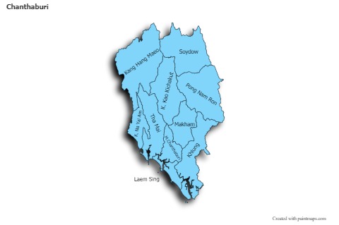 Mapas de muestra para Chanthaburi (azul,sombrío)