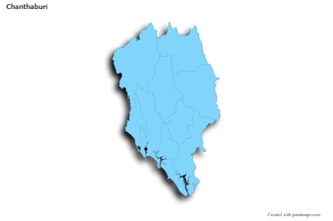 Mapas de muestra para Chanthaburi (azul,contorno,sombrío)
