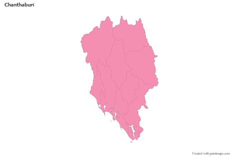 Mapas de muestra para Chanthaburi (rosa,contorno)