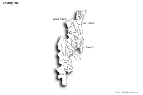 Sample Maps for Chiang Mai (black-white,shadowy)