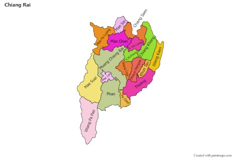 Mapas de muestra para Chiang Rai (coloreado)