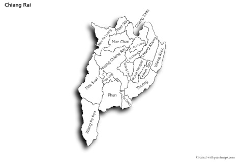 Mapas de muestra para Chiang Rai (blanco-negro,sombrío)