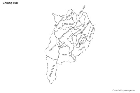 Mapas de muestra para Chiang Rai (blanco-negro)