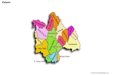 Sample Maps for Kalasin (colored,shadowy)