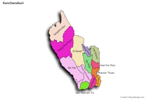 Sample Maps for Kanchanaburi (colored,shadowy)