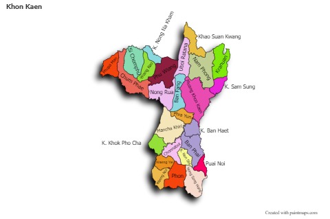 Sample Maps for Khon Kaen (colored,shadowy)