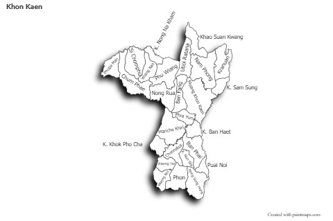 Sample Maps for Khon Kaen (black-white,shadowy)