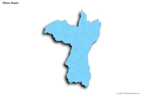 Sample Maps for Khon Kaen (blue,outline,shadowy)