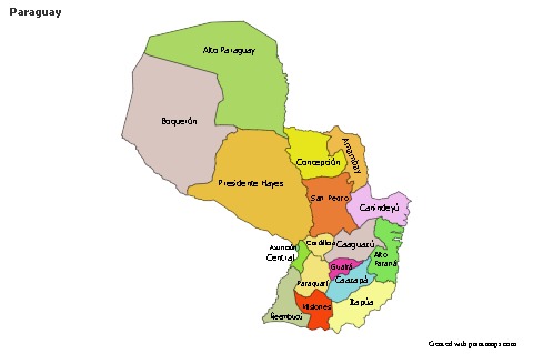 Paraguay için Örnek Haritalar (renkli)