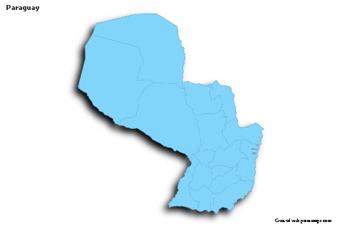 Paraguay için Örnek Haritalar (mavi,anahat,gölgeli)