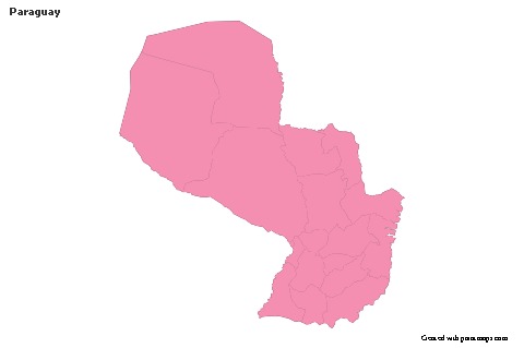 Paraguay için Örnek Haritalar (pembe,anahat)