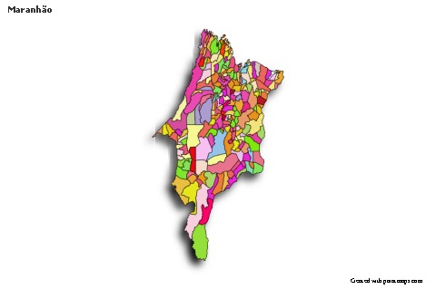 Maranhão için Örnek Haritalar (renkli,gölgeli)
