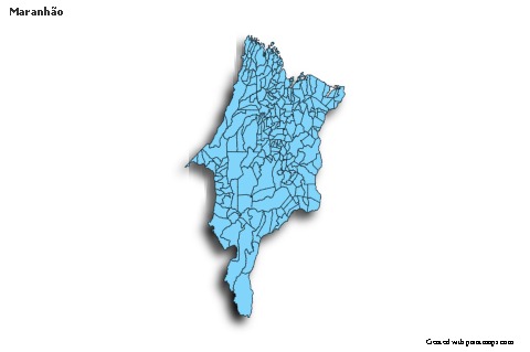 Maranhão için Örnek Haritalar (mavi,gölgeli)