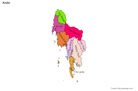 Mapas de muestra para Krabi (coloreado)