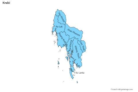 Mapas de muestra para Krabi (azul)