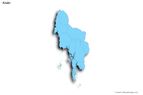 Mapas de muestra para Krabi (azul,contorno,sombrío)