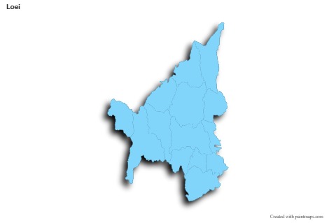 Mapas de muestra para Loei (azul,contorno,sombrío)