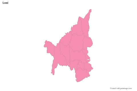Mapas de muestra para Loei (rosa,contorno)