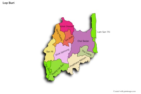 Sample Maps for Lop Buri (colored,shadowy)