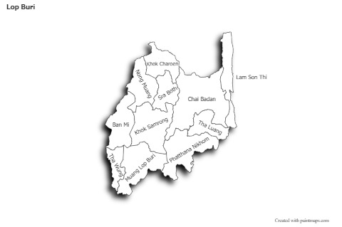 Sample Maps for Lop Buri (black-white,shadowy)